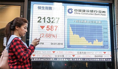 >2016首交易日A股跌7％熔斷 全球股市開門黑